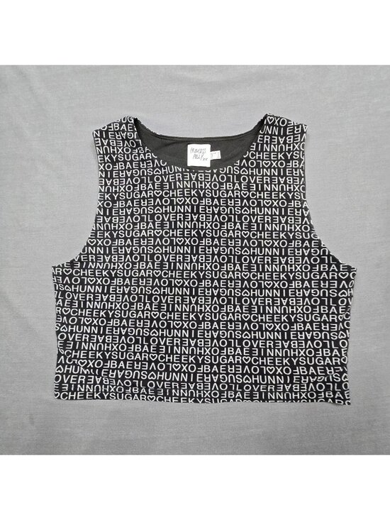 Princess Polly Tops - Princess Polly Womens Black & White Crop Tank Top Size US 12 Medium Love Honey